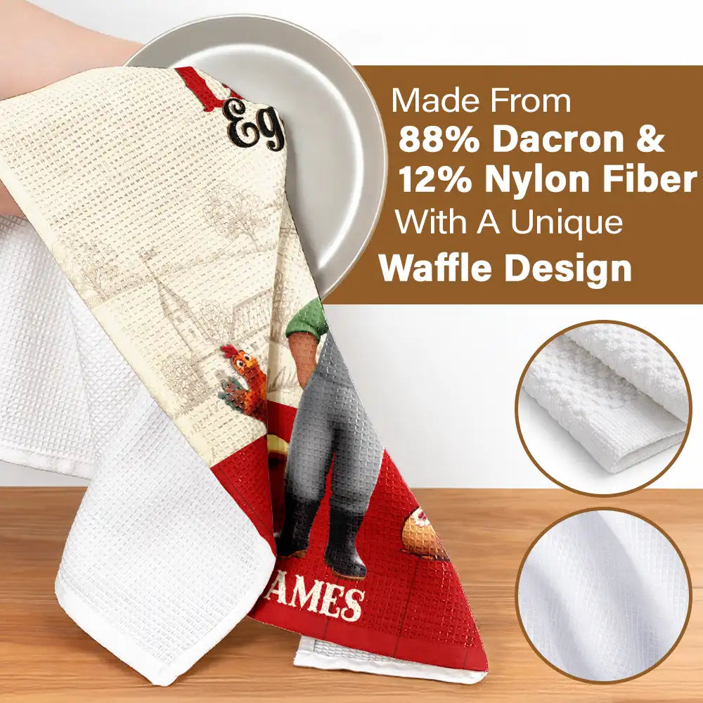Local Egg Dealer Chicken Farm - Personalized Kitchen Towel