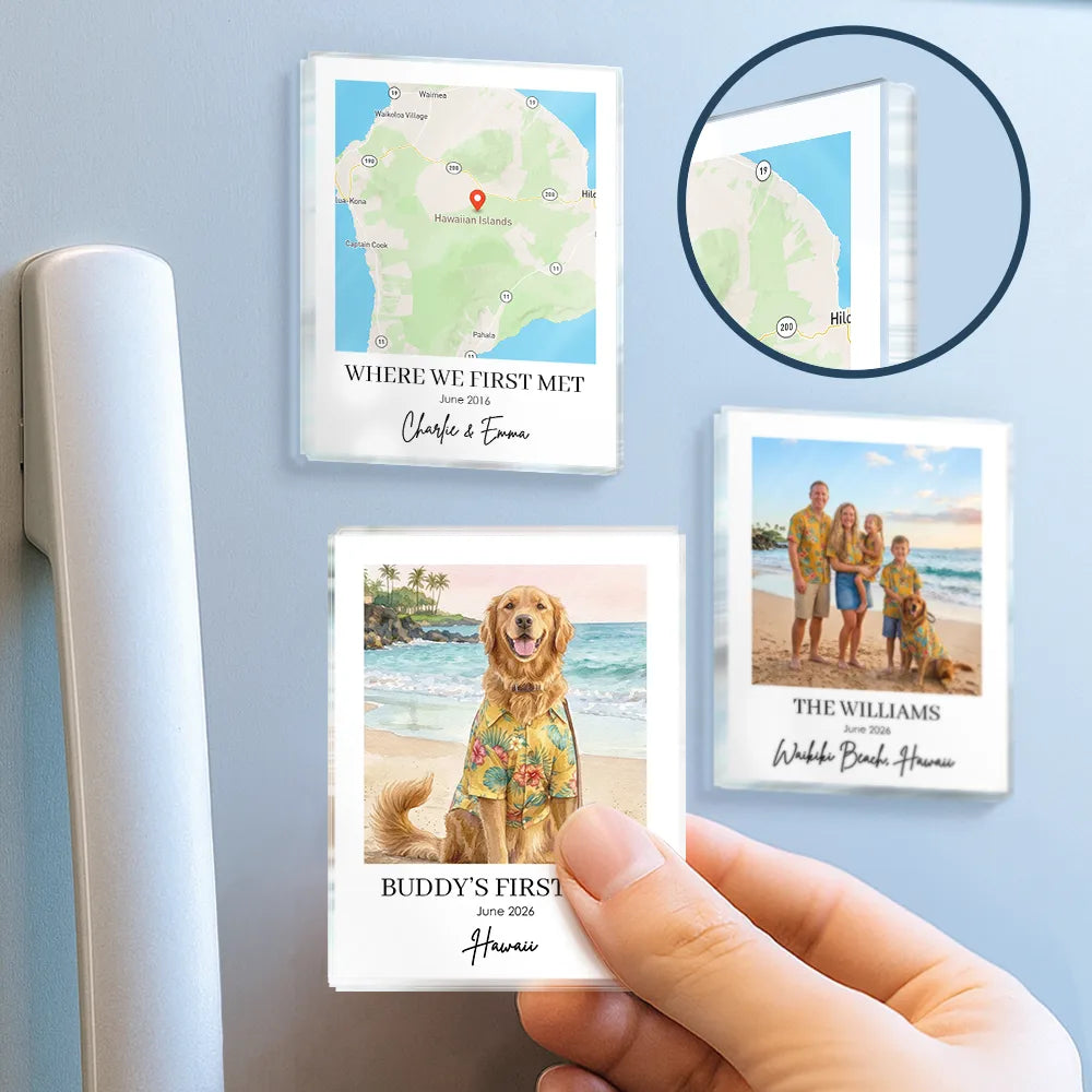 Location Map Travel Keepsake For Family And Friends - Personalized Acrylic Magnet