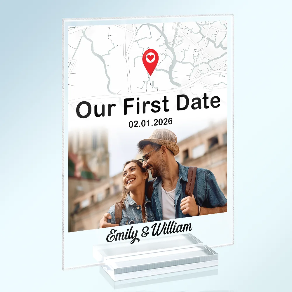 Location Map Custom Photo Where We Said I Do - Personalized Vertical Rectangle Acrylic Plaque