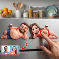 Custom Photo Naughty Couple Anti-collision Acrylic Fridge Magnet - Personalized Gifts For Couple 02huti110626