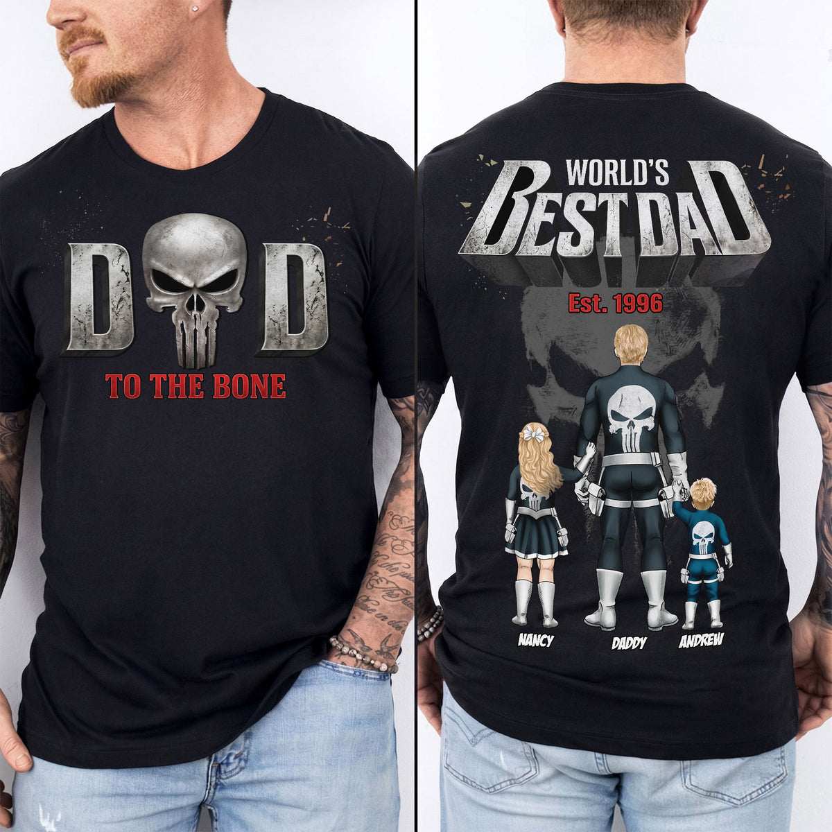 Dad And Kids Warrior Shirt Personalized Father's Day Gifts 02HUTI260526