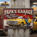 Retro Car Garage Dad Metal Sign - Personalized Custom Photo Gifts For Dads 03HUTI200526