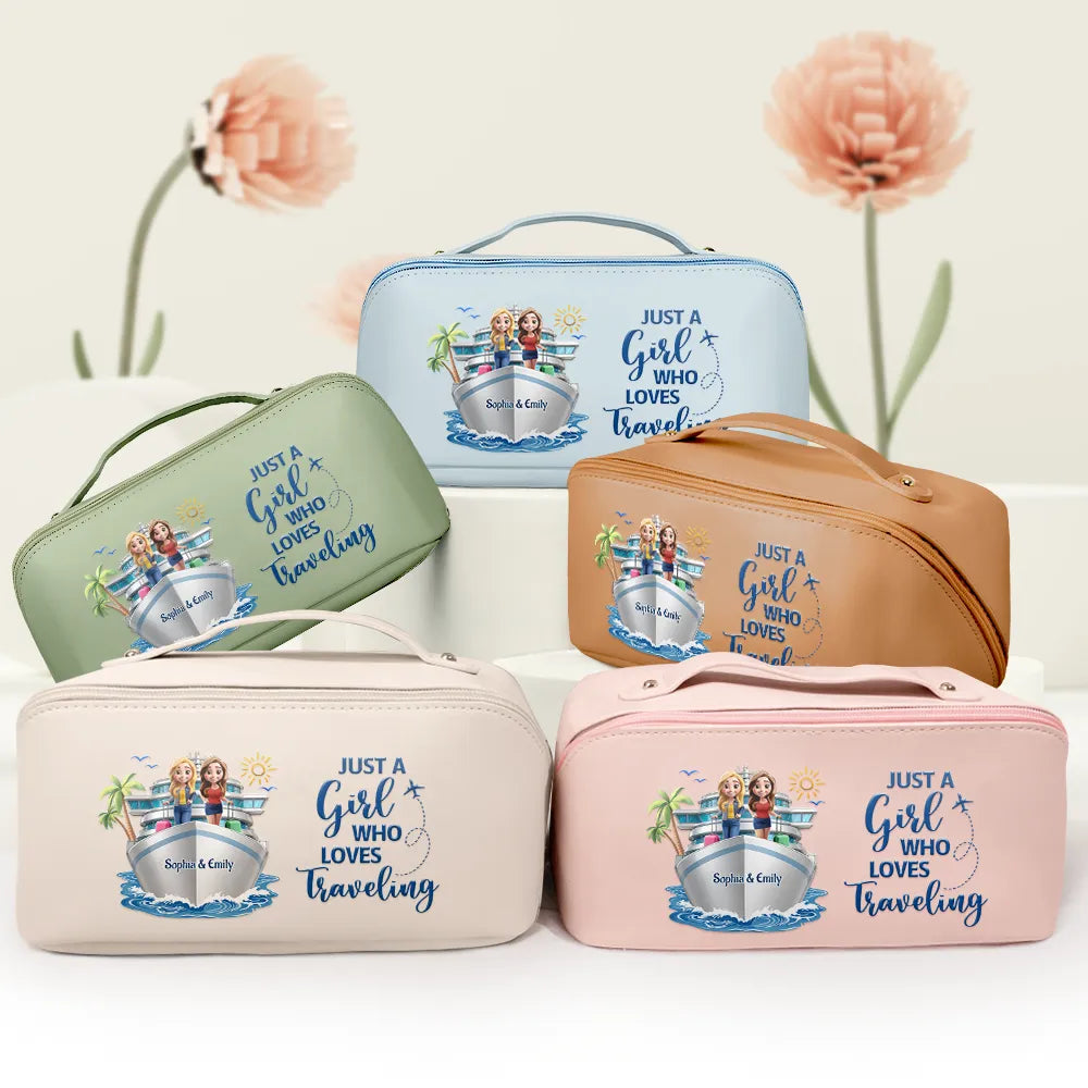 All My Cruise Crap - Personalized Leather Makeup Bag