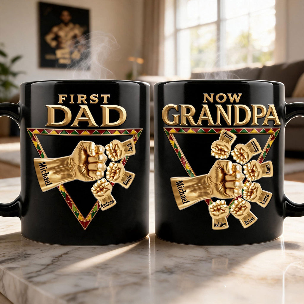 First Dad Now Grandpa Magic Mug - Personalized Gifts For Dads 03huti220526