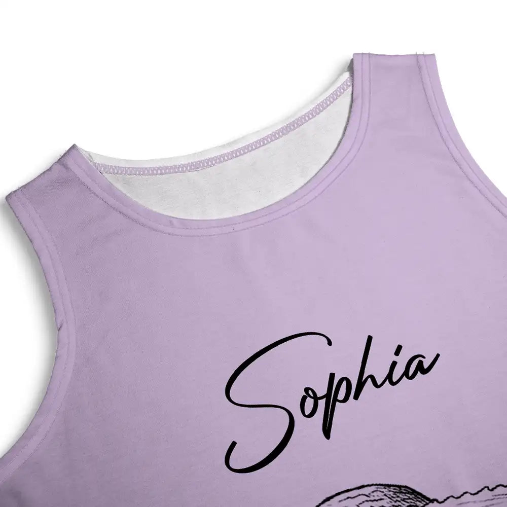 Custom Photo Pencil Sketch Woman Dog Cat Funny Portrait - Personalized Sleeveless Tank Dress