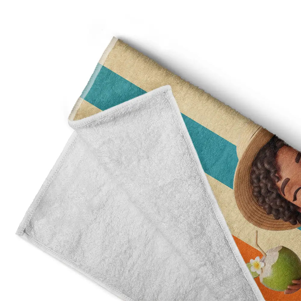 Custom Photo 3D Summer Concept Traveling Beach Poolside Swimming Picnic Vacation - Personalized Beach Towel