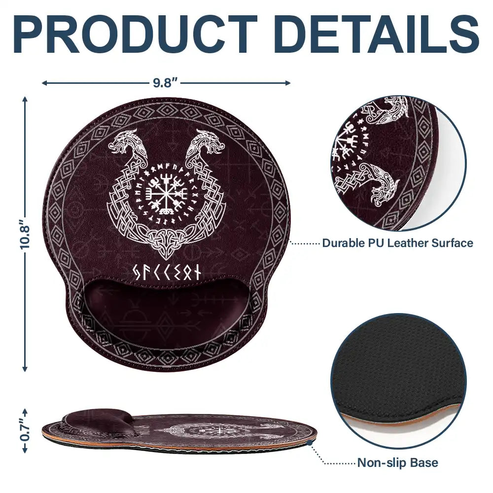 Name In Viking Runes - Personalized Leather Mouse Pad