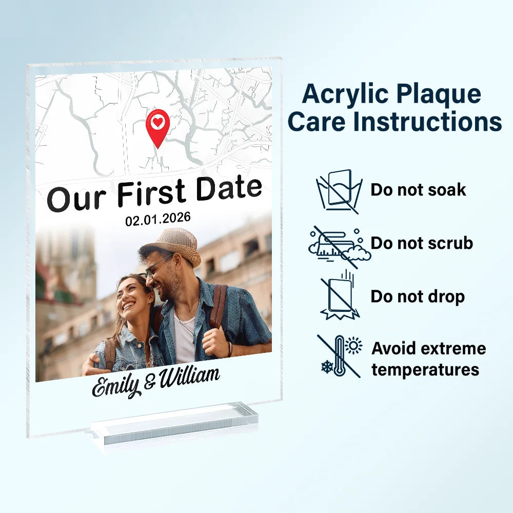 Location Map Custom Photo Where We Said I Do - Personalized Vertical Rectangle Acrylic Plaque