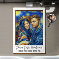 Custom Photo Starry Night Drive Safe Handsome Romantic Couple - Personalized Custom Shaped Car Visor Clip