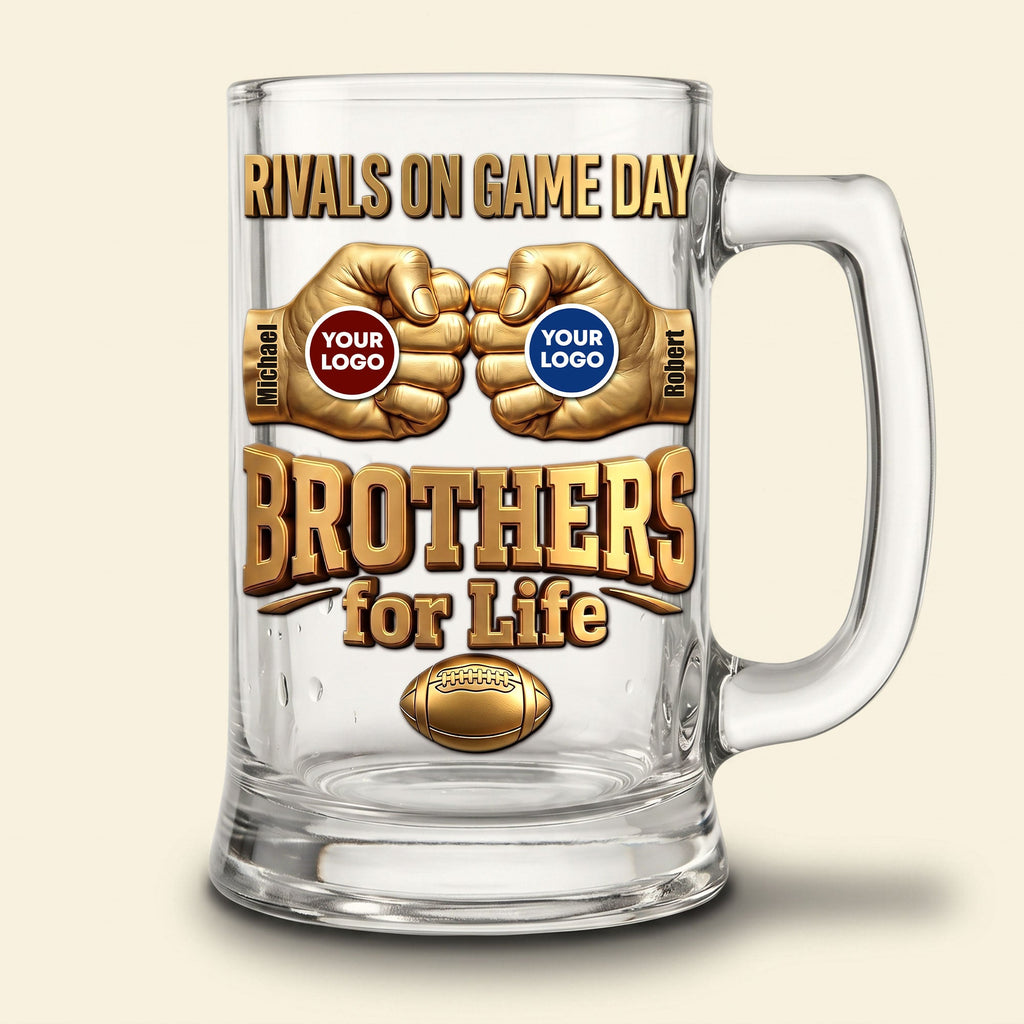 Brotherhood For Life Beer Glass Handle - Gifts For Sport Lovers Friends 01huti090626