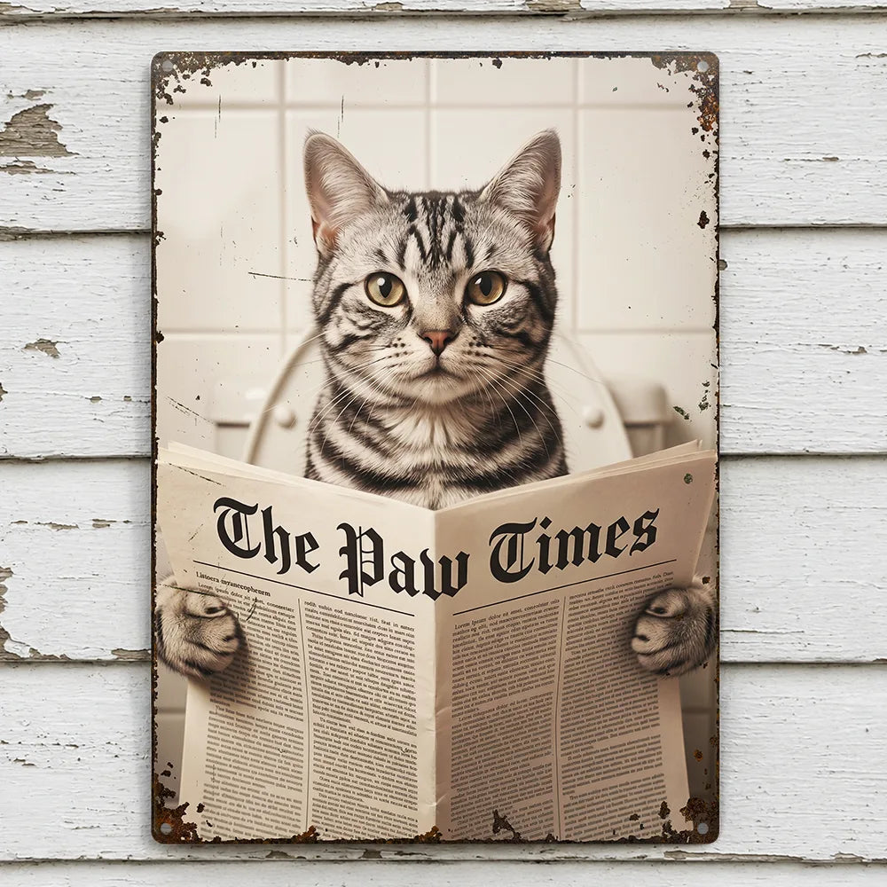 Custom Photo Funny Bathroom Pet Toilet Dog Cat - Personalized Classic Metal Signs