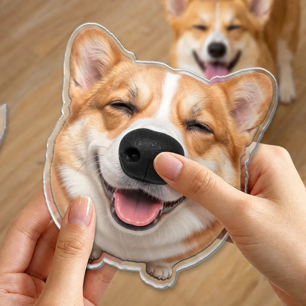 Custom Photo Funny Dog Nose Boop It - Personalized Squishy Acrylic Fridge Magnet