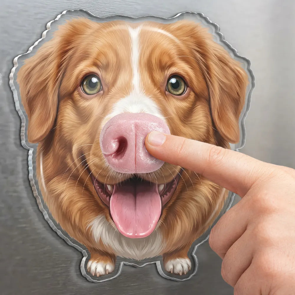 Custom Photo Funny Dog Nose Boop It - Personalized Squishy Acrylic Fridge Magnet