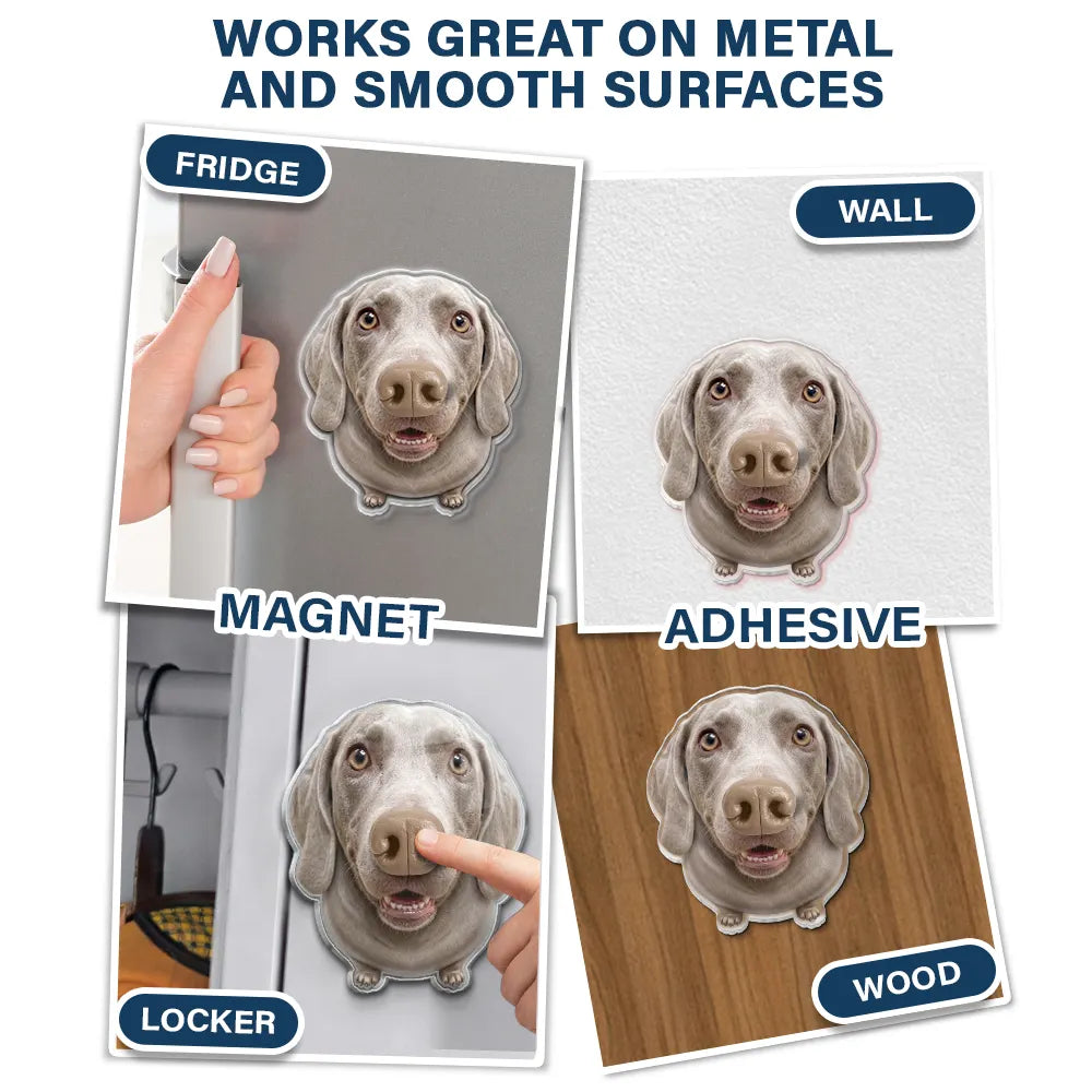 Custom Photo Funny Dog Nose Boop It - Personalized Squishy Acrylic Fridge Magnet