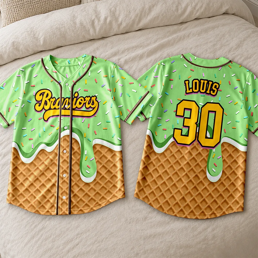 Melting Ice Cream - Personalized Baseball Jersey Shirt