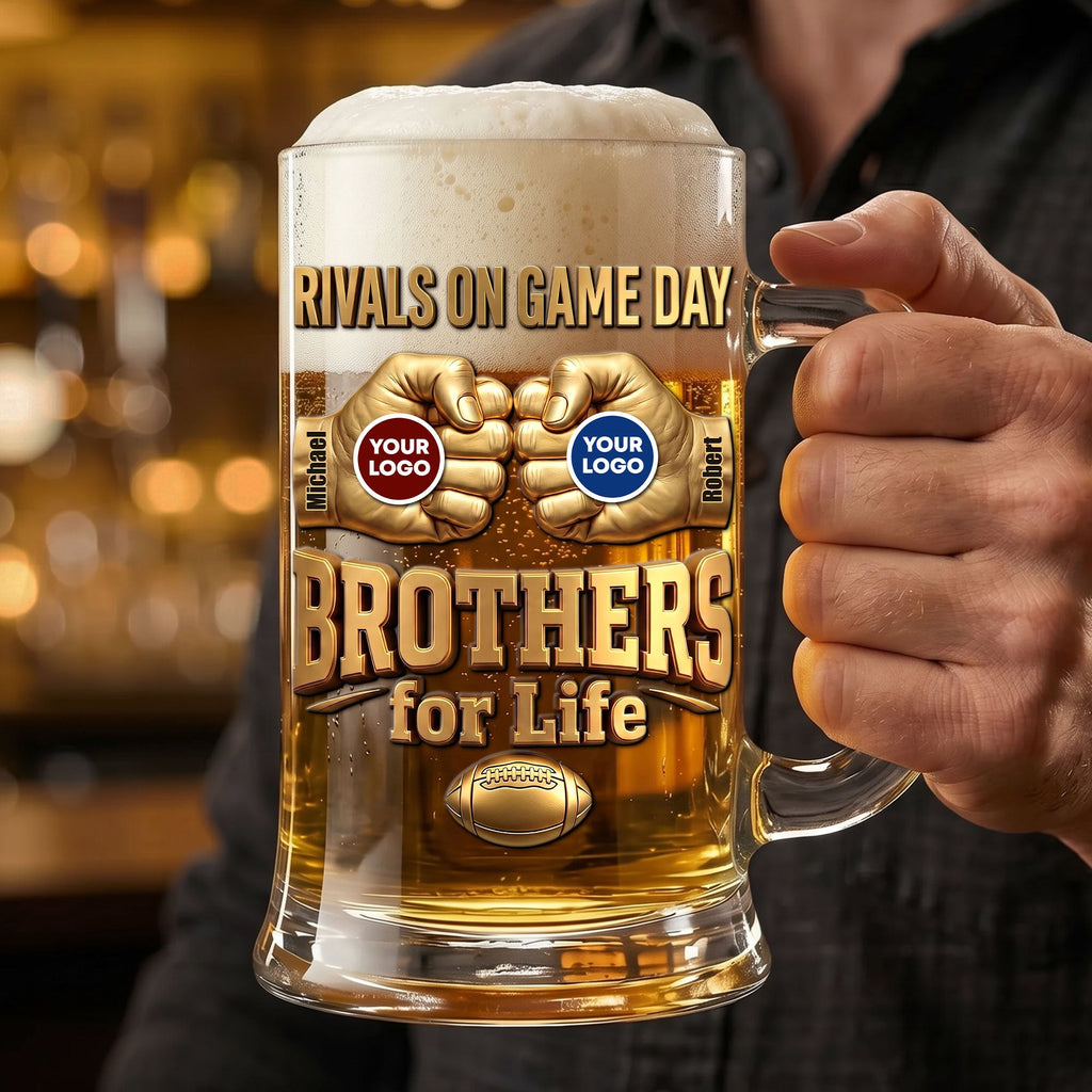 Brotherhood For Life Beer Glass Handle - Gifts For Sport Lovers Friends 01huti090626