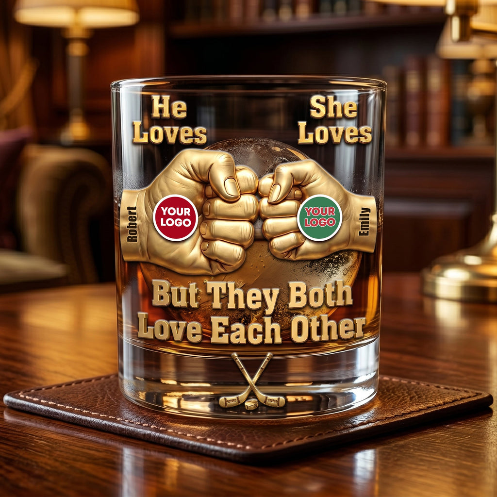 Rival Team Couple Round Glass Personalized Gifts For Couple 06HUTI060626