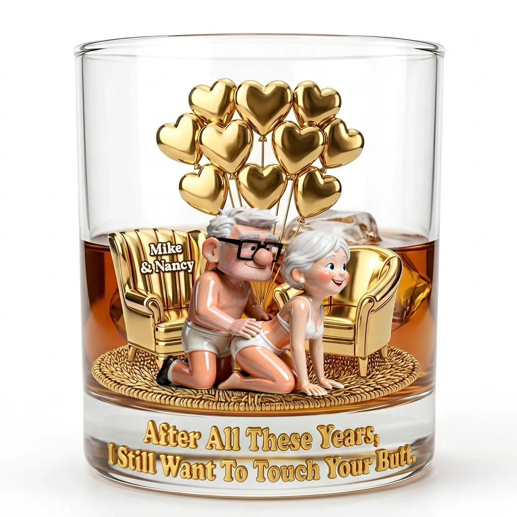 Funny Old Couple Round Glass - Personalized Gifts For Couple 05OHTI040626
