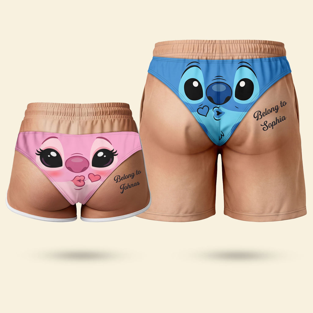Funny Aliens Couple Beach Shorts - Personalized Gifts For Couples 03PATI030726
