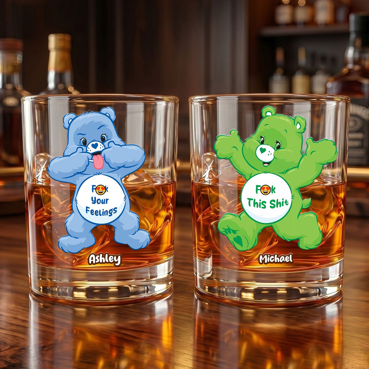 Funny Attitude Round Glass - Personalized Gifts For Drinking Lovers 01HUTI290526