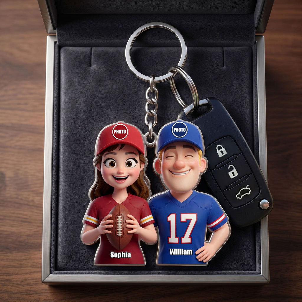 True Love Couple Keychain - Personalized Sports Couple Gift 04HUTI180626