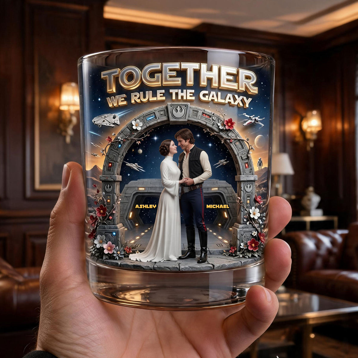 Romantic Couple Round Glass - Personalized Gifts For Couple 03tyti150626