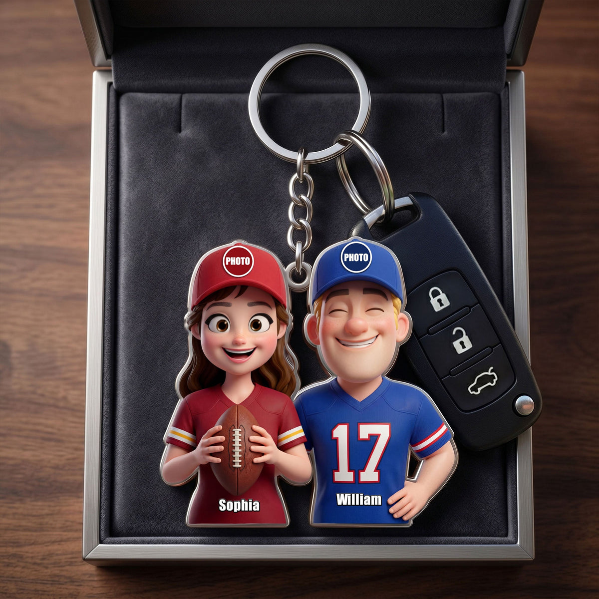 True Love Couple Keychain - Personalized Sports Couple Gift 04HUTI180626