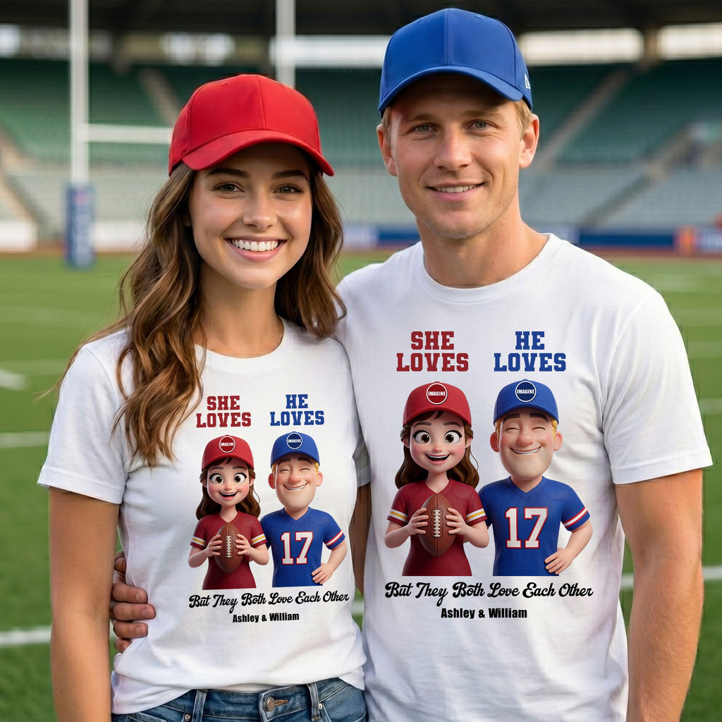 Sports Rivalry Personalized Shirt for Game Day Couples 04HUTI170626
