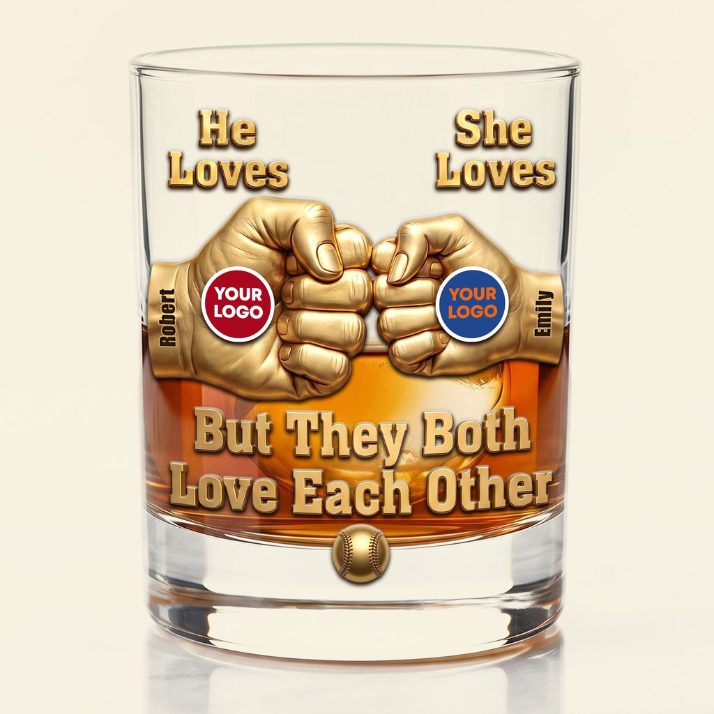 Rival Teams Couple Sport Round Glass - Personalized Gifts For Couple 03huti060626