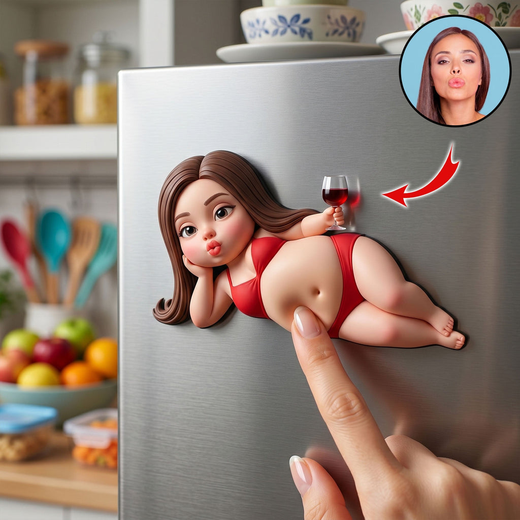 Big Belly, Bigger Love - Custom Photo Gifts For Couple Anti-Collision Acrylic Fridge Magnet 04HUTI100626
