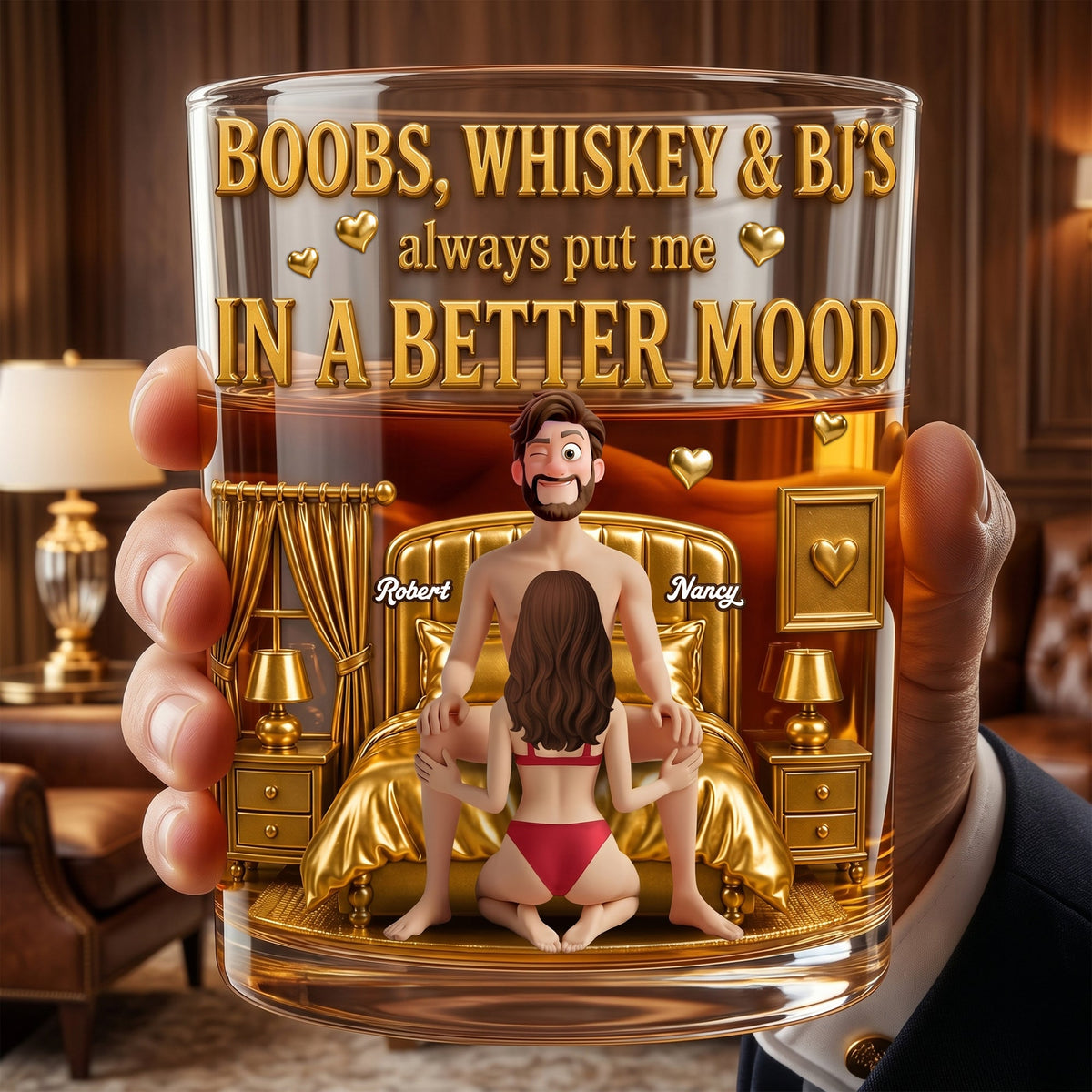 Naughty Couples Drinking Glass - Personalized Gifts For Couples 02nati080626