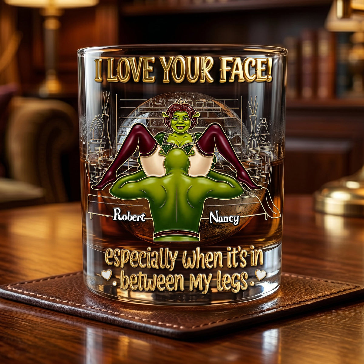 Naughty Couple Round Glass - Personalized Gifts For Couple 01nati170626