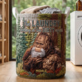 Fun Sasquatch Glance Quilted Laundry Basket, Personalized Gifts For Bigfoot Lovers 01qhti110726