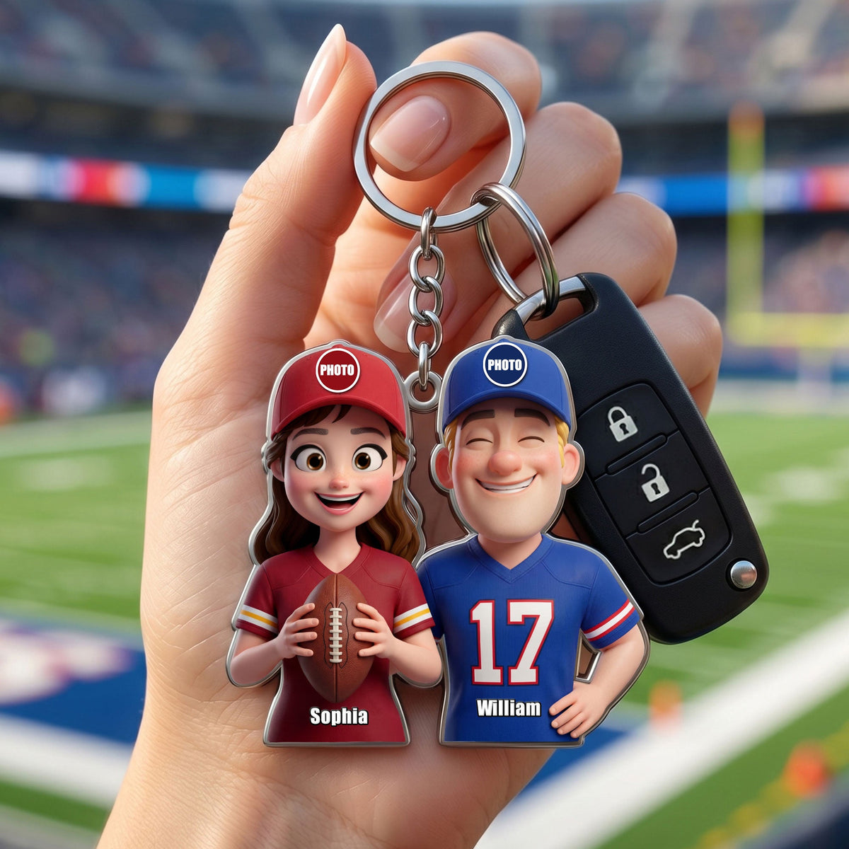 True Love Couple Keychain - Personalized Sports Couple Gift 04HUTI180626