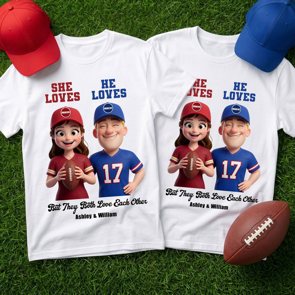 Sports Rivalry Personalized Shirt for Game Day Couples 04HUTI170626