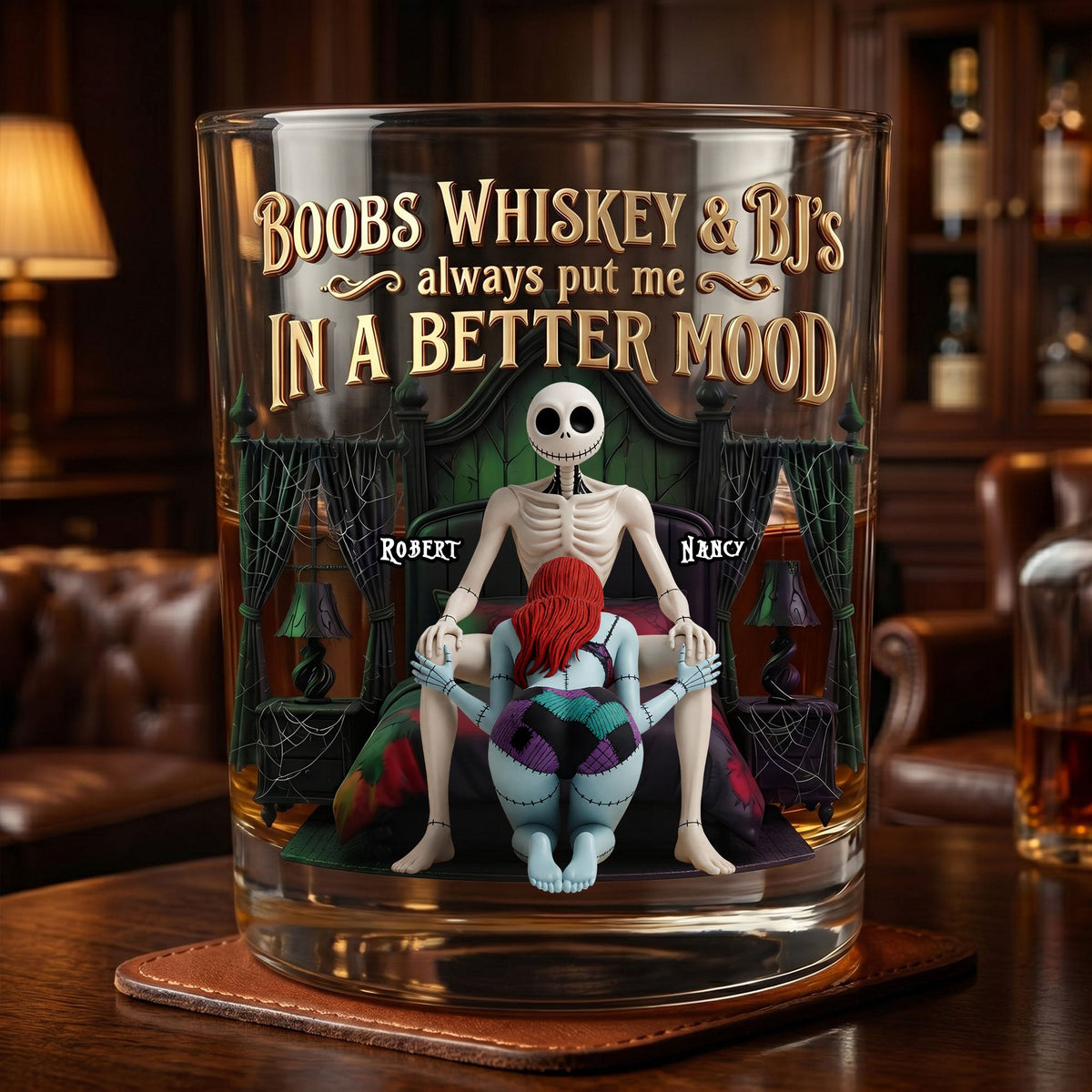 Naughty Couple Round Glass - Personalized Gifts For Couple 02nati160626
