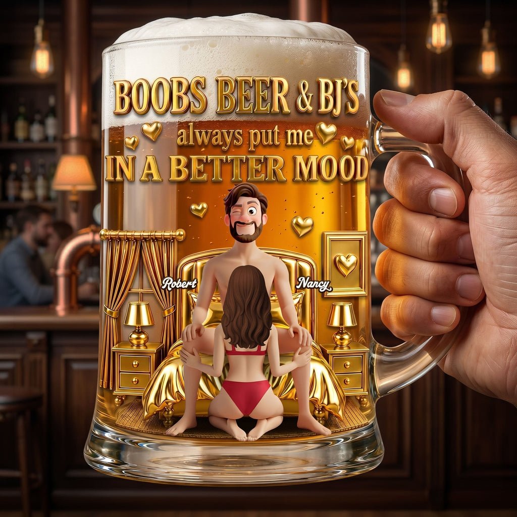 Playful Couple Beer Glass - Personalized Gifts For Couples 03NATI110626