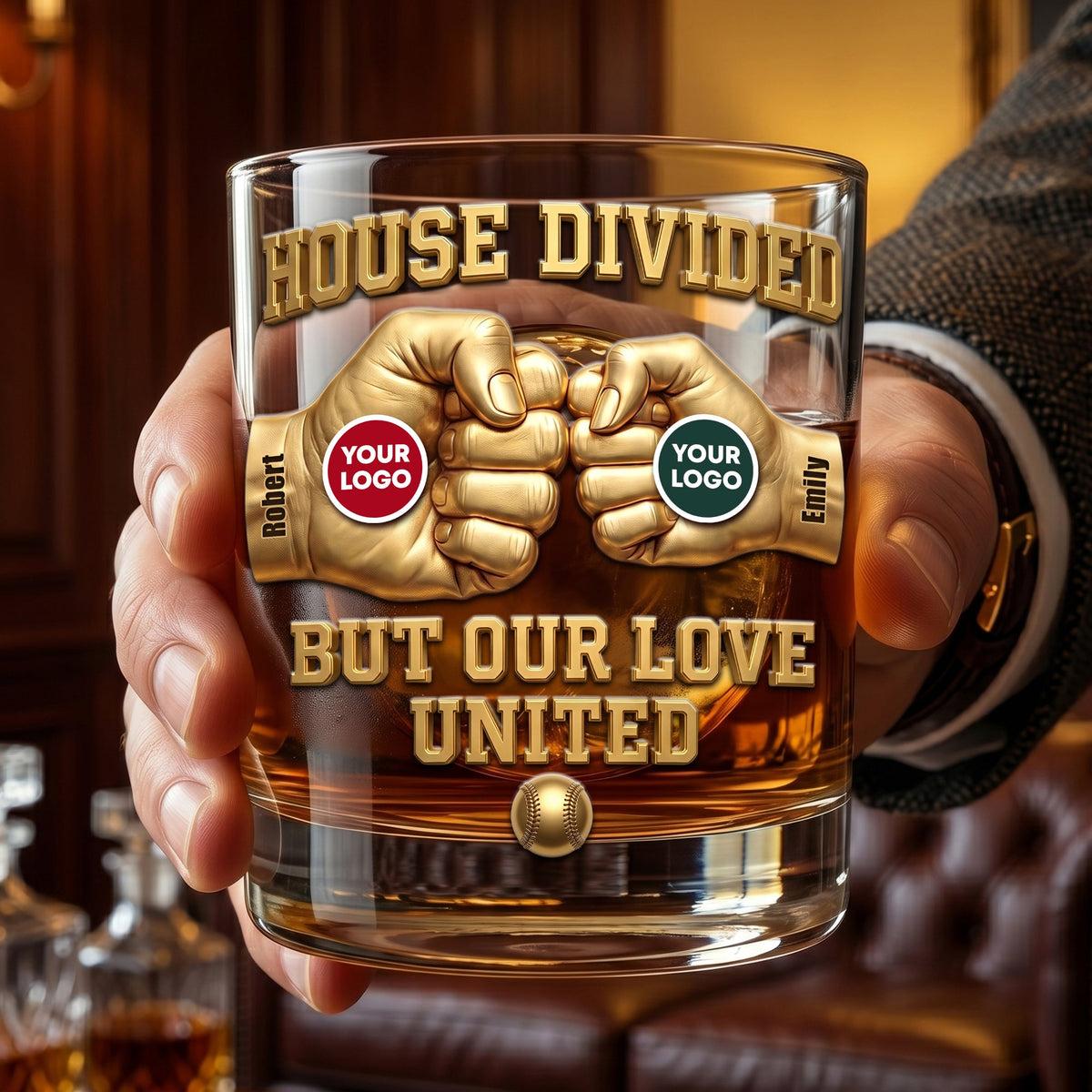 Fist Bump Couple Sport Round Glass - Personalized Gifts For Couple 02huti060626