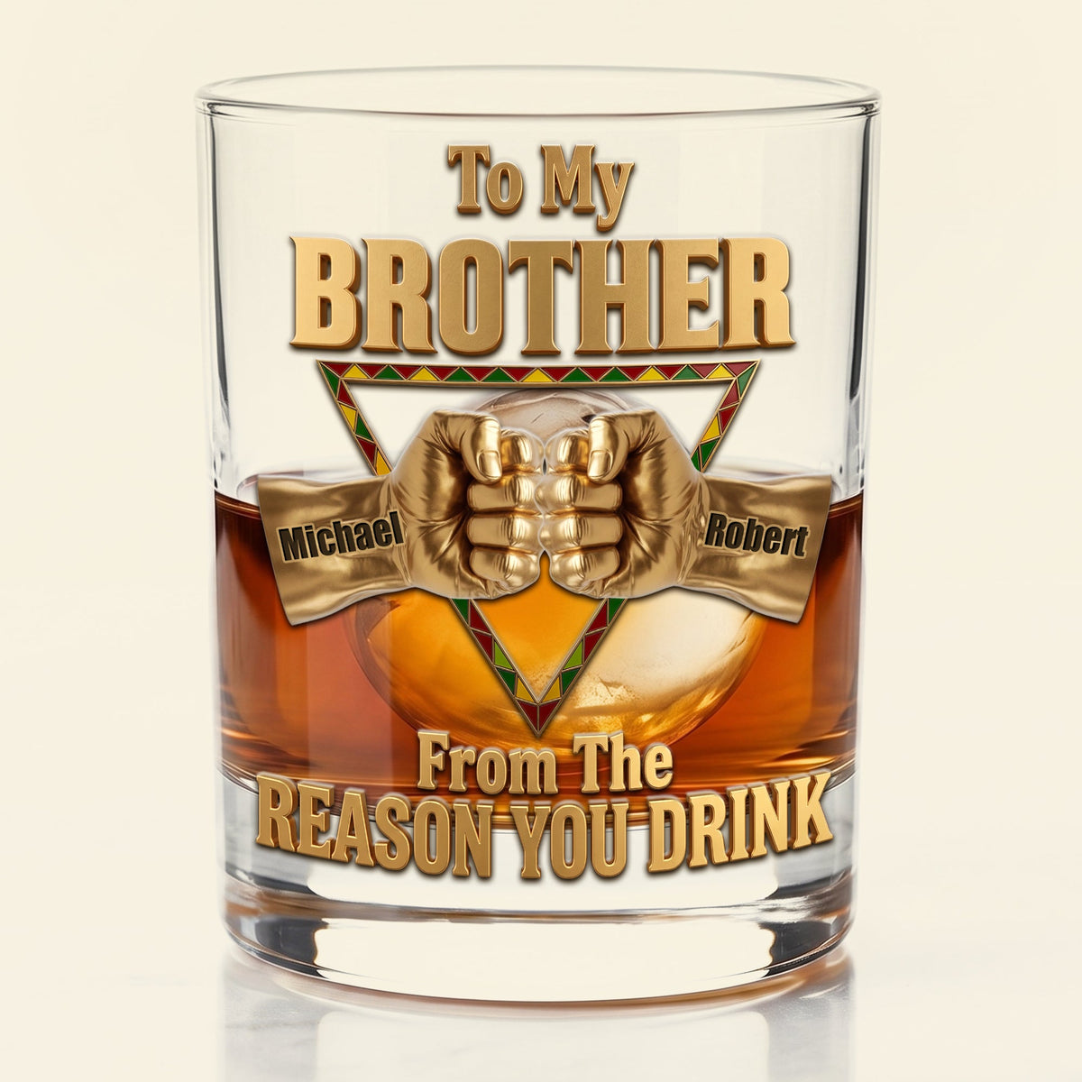 Black Brothers Round Glass - Personalized Gifts For Brothers 01huti060626