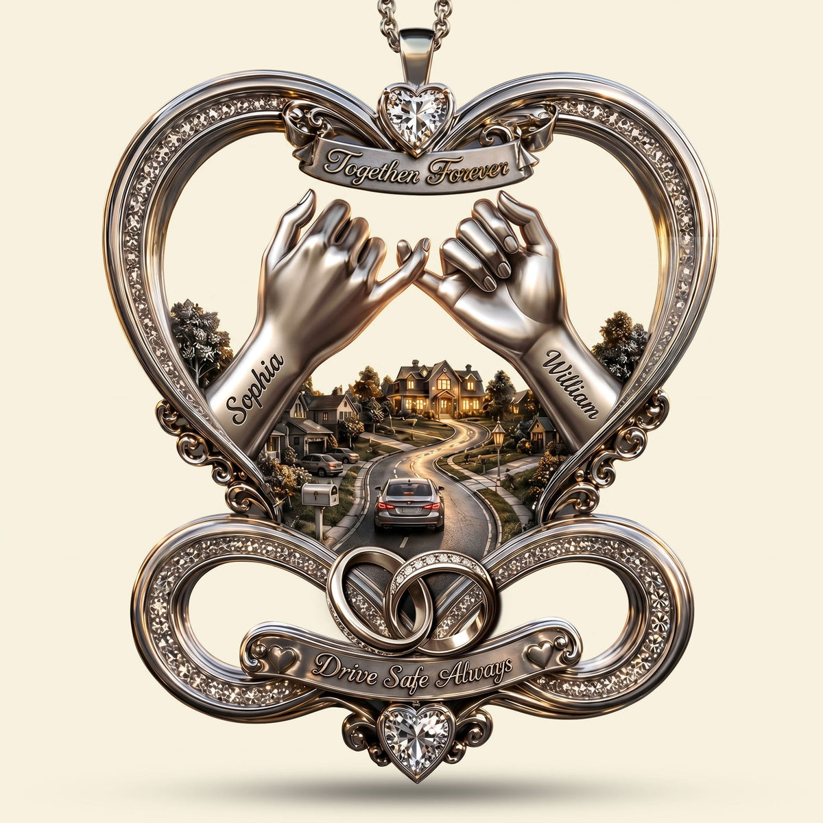 Infinity Love Car Ornament - Personalized Gifts For Couple 05pati100626