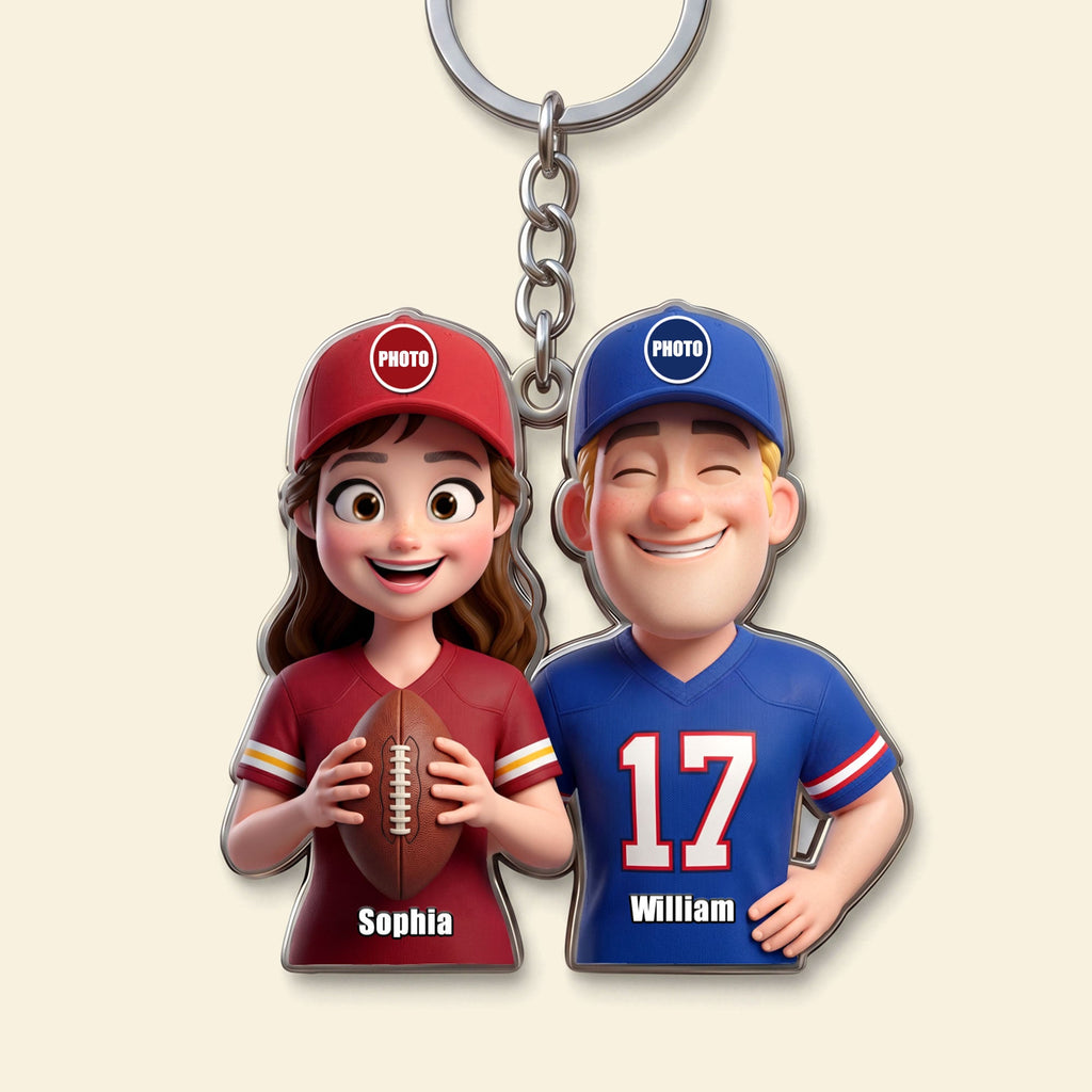 True Love Couple Keychain - Personalized Sports Couple Gift 04HUTI180626