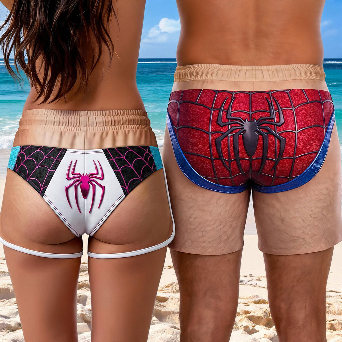 Chaos Couple Beach Shorts Set - Personalized Gifts For Couples 04huti020726