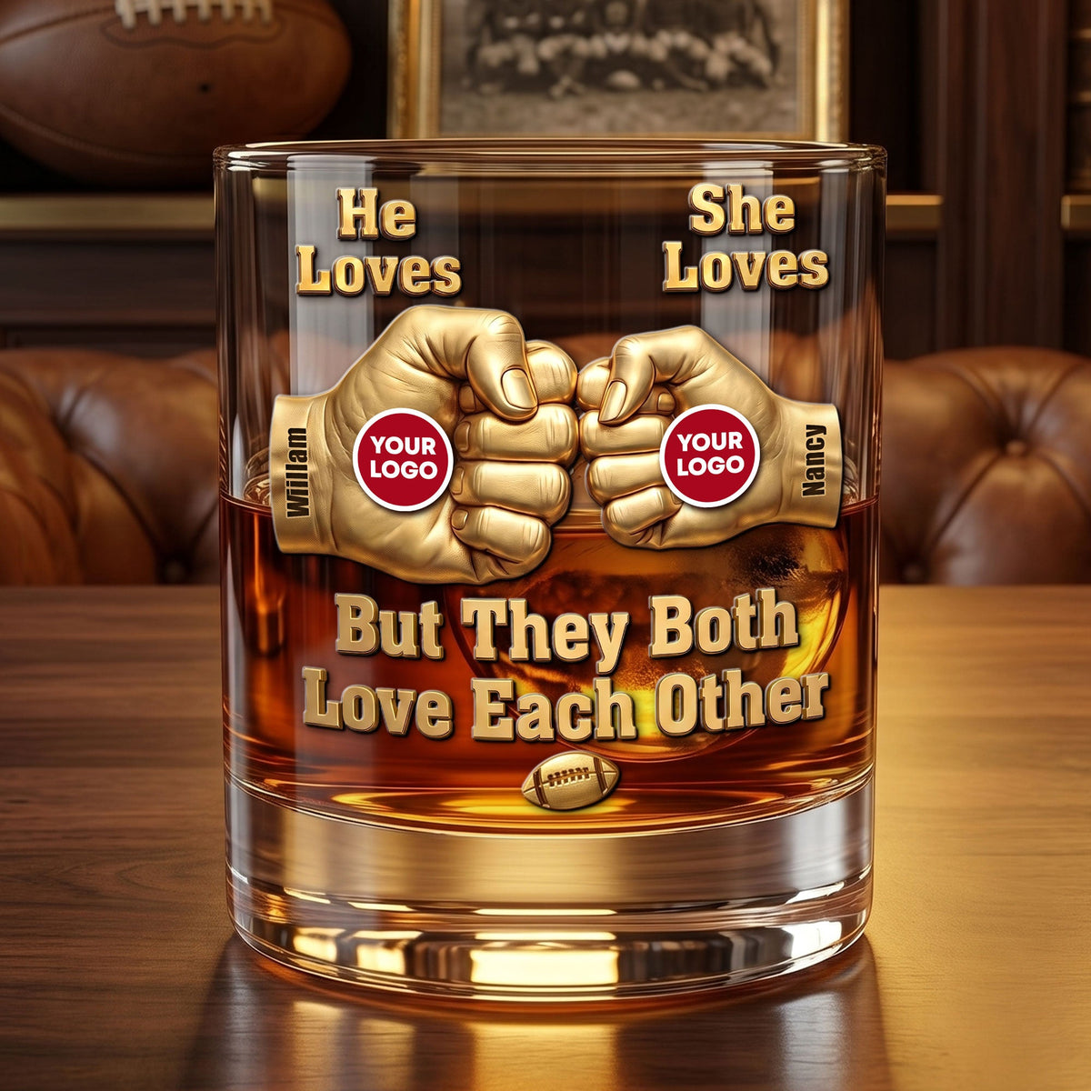 Couple Sport Round Glass 009huti080626