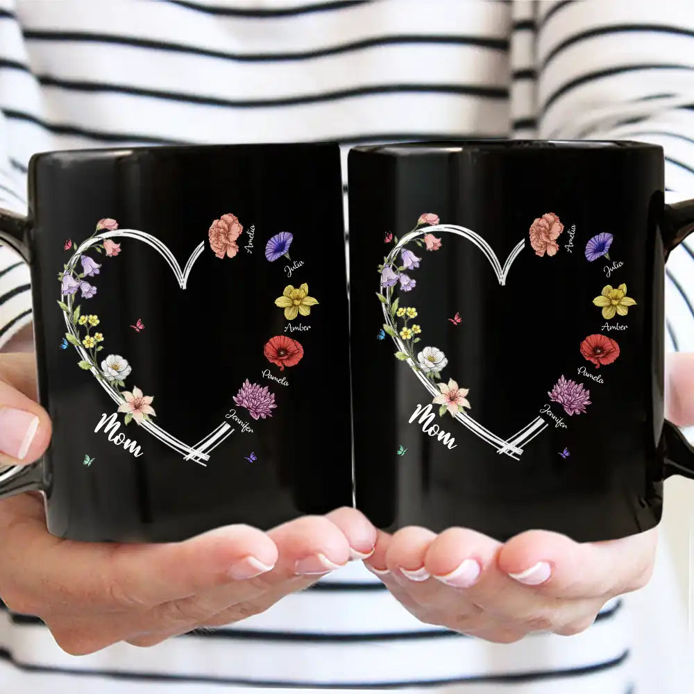 Mom Grandma Sweetheart Birth Month Flower - Personalized Mug