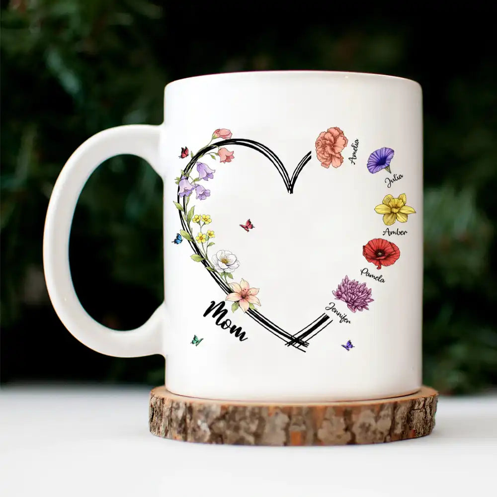 Mom Grandma Sweetheart Birth Month Flower - Personalized Mug
