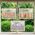 Mother Of Pearl Birth Flower Blooming In Love - Personalized Horizontal Stained Glass Suncatcher