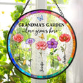 Mother Of Pearl Birth Flower Grandma's Garden - Personalized Stained Glass Window Hanging Suncatcher