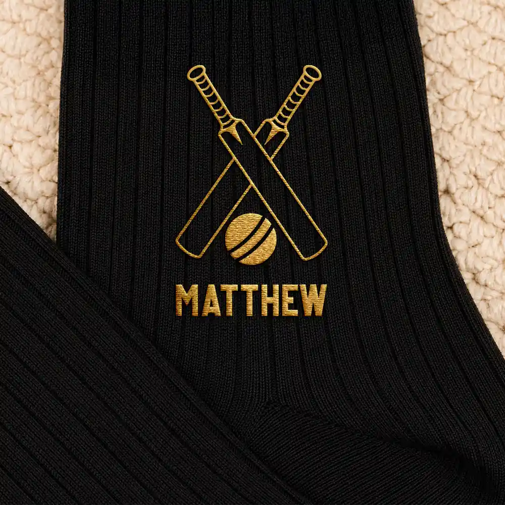 Multiple Sports Icon Choices - Personalized Embroidered Socks