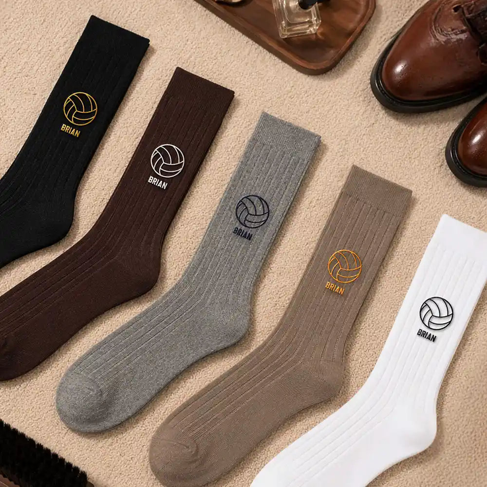 Multiple Sports Icon Choices - Personalized Embroidered Socks