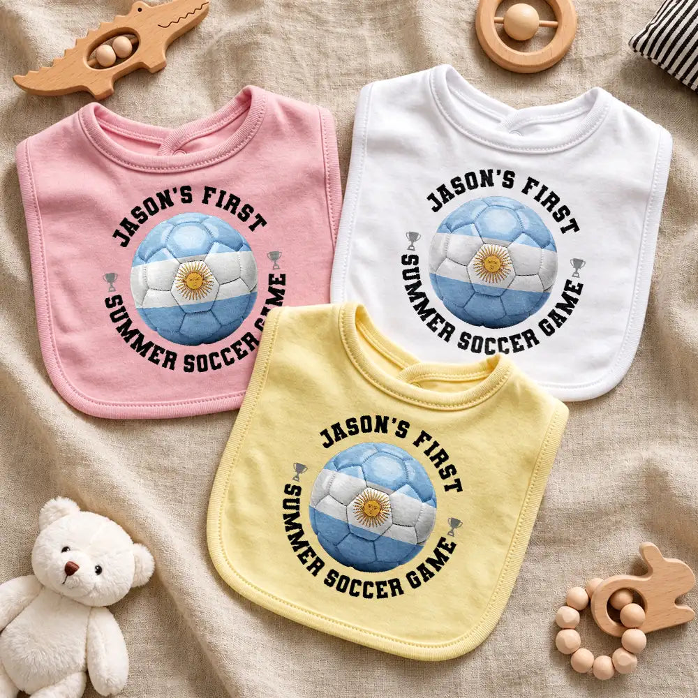 My First Summer Soccer Games - Personalized Baby Bib